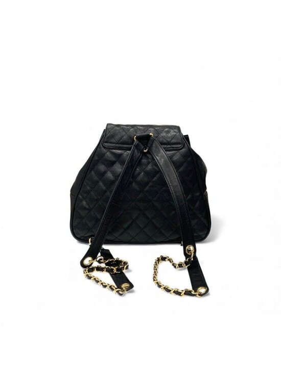 Chanel Bag Backpack Rucksack Black Gold Quilted Turn Lock main image 2